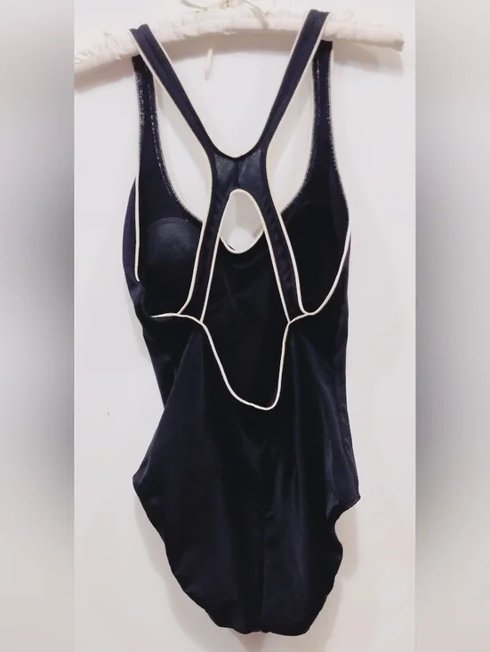 Speedo Black Racerback Women's One-Piece Swimsuit (#D-40) - Picture 3 of 5